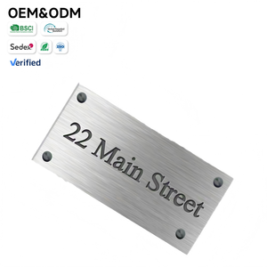 ป้ายที่อยู่อะลูมิเนียมขัดเงาแบบกำหนดเองพร้อมสกรูยึดสำหรับใช้งานกลางแจ้ง - Product Image 1