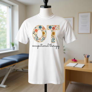 T-shirt de thérapie ocupatoire à manches courtes et col rond unisexe pour adulte, impression numérique - Product Image 3
