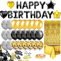 Ballons en feuille scintillante Magic Lights et nappe à franges, ensemble de décorations pour fête d'anniversaire, fournitures de décoration de fête