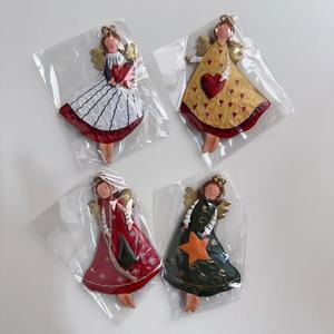 Décoration de Noël, ange en fer forgé rétro, pendentif en tôle double couche, pendentif décoratif pour l'ambiance de l'arbre de Noël - Product Image 6