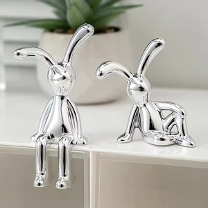 2PC Long-Eared Rabbit Double Statue Cartoon Decoration <strong>Accessories</strong> Living Room <strong>Bedroom</strong> Car Decoration Desktop Decorative Ornamet - Product Image 1