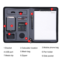 Classeur de bureau en cuir PU, pour organiser les dossiers d'affaires, avec chargeur, année A4, vente en gros