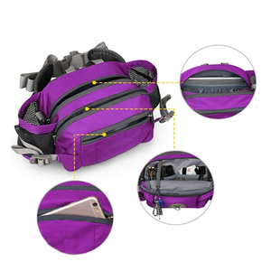 Riñonera Personalizada Bsci para Hombre y Mujer, Bolsa de Cintura Grande con 2 Porta Botellas de Agua, Cinturón Lumbar con Cremallera para Senderismo, Caminatas y Viajes - Product Image 3
