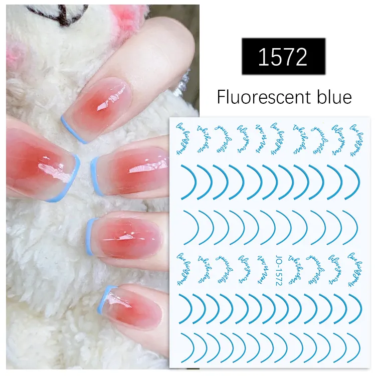 Nail styling line nail stickers gold and silver nail decal fluorescent accessory sticker decoration