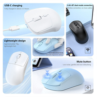Mouse Game nirkabel ergonomis, Mouse PC nirkabel, mode ganda, ponsel komputer, Universal