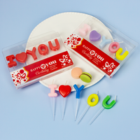 Bougies Alphabet Multicolores « Je t'aime » Anti-goutte, Combustion Propre, Bougies Lettres pour Gâteau, Idéales pour Fêtes et la Saint-Valentin, Vente en Gros