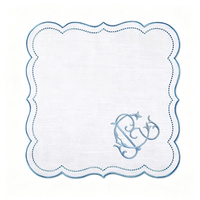 Set de table en lin personnalisé 37x37cm, bord festonné, monogramme brodé, nappe de table de mariage, décoration de table à manger