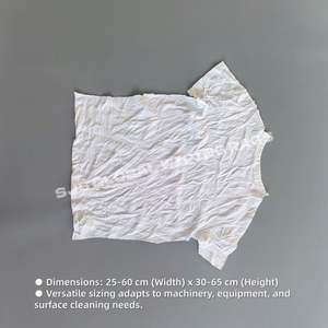 Chiffons de nettoyage en coton blanc recyclé 100% (chiffons de t-shirts usagés) - Product Image 3