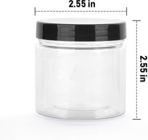 Pot alimentaire vide transparent en PET, récipient en plastique, pots à bonbons en plastique avec couvercle à vis pour l'emballage de bonbons, chocolats et snacks - Product Image 3