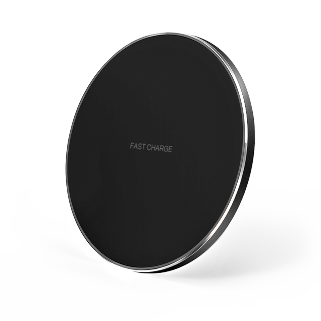 Fast Wireless Charging Pad Universal Induction Charger Circular Desk Station for Mobile Phone Home Bedside Table