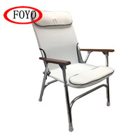 Foyo — chaise de pont rembourré en aluminium anodisé, pour bateau, blanc