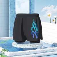 Maillot de bain à séchage rapide pour hommes Short de plage à logo personnalisé Doublure de compression Léopard sans couture Imperméable Gym Walkout