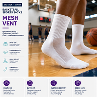 Chaussettes de sport en mesh respirant à marque privée pour les détaillants sportifs et les clubs, avec support d'approbation d'échantillons