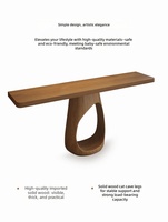 Table console moderne en bois massif Tenghang avec base sculpturale creuse pour l'entrée, le salon, décoration de meubles