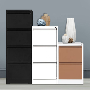 Meuble de classement métallique à 4 niveaux Smooth Slide, robuste, en acier, avec bande porte-étiquettes pour <span class=keywords><strong>bureau</strong></span> - Product Image 1