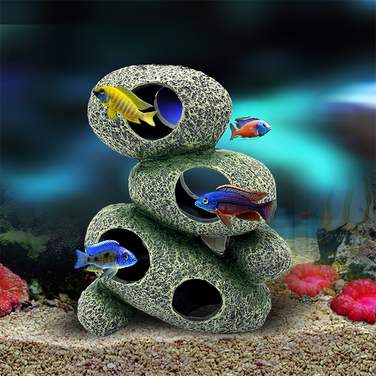 Underwater Galleries GLO Moon Rock Glow In Dark Ceramic Aquarium Cave Free Ship