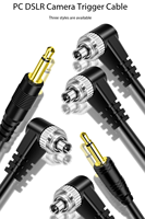 Cable de sincronización de PC a PC personalizado de 2,5 mm, 3,5 mm y 6,35 mm, TPE macho-macho, en espiral, con bloqueo de tornillo para flash de cámara DSLR