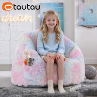 OTAUTAU Pouf pour enfants de 3 à 5 ans avec rembourrage en éponge compressée, fauteuil moelleux en fausse fourrure, canapé, pouf, chaise d'angle, lavable SF302