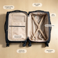 Valise souple texturée en tissu Oxford, élégante et tendance, pour voyages d'affaires et décontractés, vente en gros usine