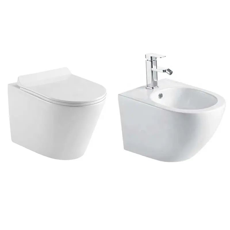 Bathroom Two Piece Toilet Wall Hung Toilet Bidet WC Set