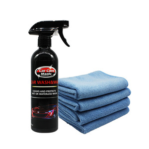 Waterless Car Wash & Wax kit Quick and Easy Use Spray & Rinseless Car Wash and Wax Wiping Formula