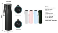 Bouteilles d'eau intelligentes portables en acier inoxydable 316 de haute qualité de 500 ml avec affichage de la température et rappel de consommation – Vente en gros