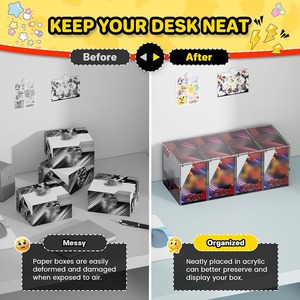 कारखाने कस्टम डस्टप्रूफ वाटरप्रूफ बचाने अंतरिक्ष पतला चुंबकीय बूस्टर ऐक्रेलिक कार्ड संगठित डिस्प्ले संग्रह केस बॉक्स - Product Image 4