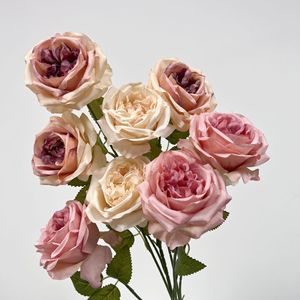 Bouquet de roses artificielles en soie pour décorations de mariage et arrangements de table de salon - Product Image 1