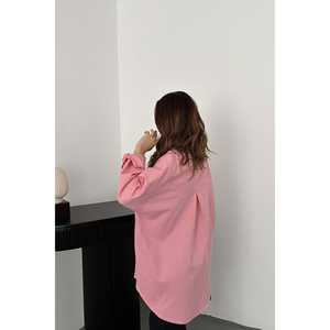 Chemises en gabardine rose amples en gros, motifs floraux vintage, pois léopard, motifs animaliers, styles décontractés été automne printemps, taille XL - Product Image 1