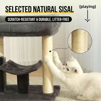 Arbre à chat avec plateforme de saut compacte, structure d'escalade, colonnes à griffer en sisal et nid, design noir et blanc, résistant à l'usure, jouet pour chat