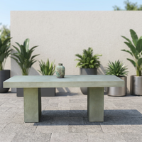 Mesa de Comedor Plegable Moderna y Ligera de Hormigón Natural para Exteriores, Patio, Jardín, Hotel, Sala de Estar y Uso Doméstico