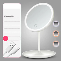 Miroir de poche lumineux à LED grossissant 10x rechargeable OEM, petit miroir de maquillage mignon pour voyage, avec paillettes