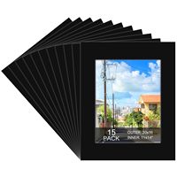 S&L Modern Black Lot de 15 passe-partouts pour cadres d'affiches 20x16 pouces, pochettes de passe-partout pour photos 11x14 pouces, affichage photo rectangulaire