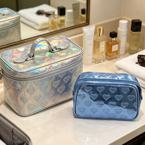Bolsa de Cosméticos de PU con Logotipo Grabado para Mujer, Bolsa de Maquillaje de Alta Gama con Logotipo Personalizado, Bolsa de Aseo Duradera para Viaje al Mejor Precio - Product Image 1