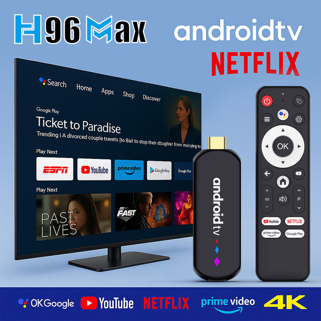 4K TV Box H96Max S905L 4K Set-top Box Media Player Google Android 14 TV Box Europe France Germany 2GB RAM 16GB ROM