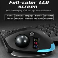Ratón Ergonómico con Trackball ZELOTES F-33 Pro con Pantalla LCD, Batería de 730 mAh, Inalámbrico Trimodal, 8000 DPI, Programable, para Oficina
