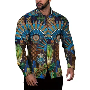 Mannen Plus Size 2022 Nieuwe Mannen Gedrukt Fashion Casual Lange Mouw Shirts Mannen Tops