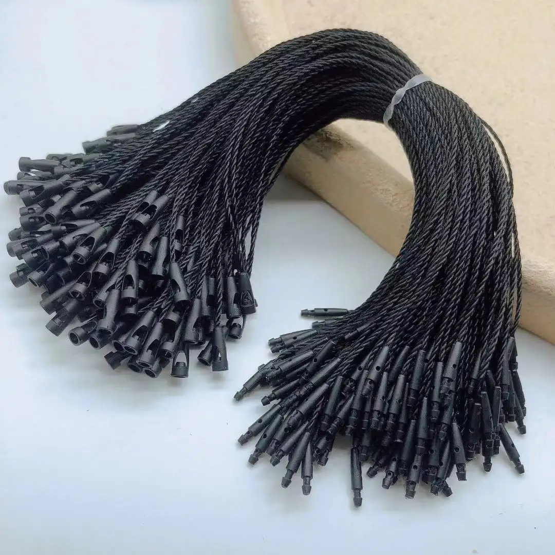 Bullet String Seal Label Clothing Rope Buckle Hang Tag Strings Paper Tag for Clothes Strings and Bags Thread Seal Plastic Cords