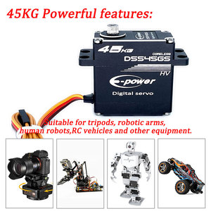 Hot-Selling E-Power Ds545 Gs 8.4V 45Kg 0.09S Digitale Motor Grote Koppel <span class=keywords><strong>Servo</strong></span> Metalen Versnelling 1/8 1/10 <span class=keywords><strong>Rc</strong></span> Model Auto Vrachtwagen <span class=keywords><strong>Robot</strong></span> Drone - Product Image 2