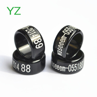 Bague en aluminium droite de 7 mm pour oiseaux, tels que pigeons / canaris / perroquets / oiseaux de jade