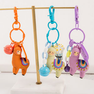 Lilangda lindo llavero de Pvc DIY rosa púrpura blanco naranja borla campana cadena Alpaca llavero adorable llaveros - Product Image 2