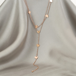 Minimalist Multi Layered Heart Chain Necklace Gold Long Tassel Stackable Jewelry Gift For Women Fashion Necklaces - Product Image 4
