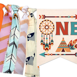 아기 소년 첫 번째 생일 케이크 스매시 파티 장식 Boho 무지개 유아용 의자 배너 중립 와일드 한 케이크 토퍼 - Product Image 5