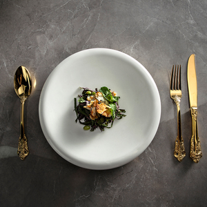 Chef favorito forma redonda Vajillas Platos De Porcelana hogar carne plato vajilla para restaurante platos Plat - Product Image 3