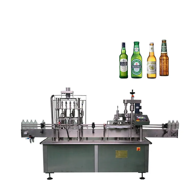 High quality automatic packing and capping glass bottle liquor whisky beer filling machine