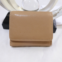Dompet Kartu Mini Kulit Ringan Mewah Desainer Baru untuk Wanita, Dompet Lipat Dua