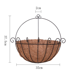 Cestas colgantes de palma de coco de 5-16 pulgadas, decoración artística, cesta de flores de Metal montada en la pared, balcón, flores, <span class=keywords><strong>maceta</strong></span> para plantas de hierba - Product Image 4