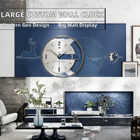 Jam Dinding Geometris Modern Logo Kustom Dekoratif Jam Dinding Quartz untuk Ruang Tamu