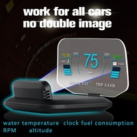 C1 OBD2 GPS HUD für Fahrzeuge, kein Doppelbild, 48 Datenströme, 27 Funktionen & KI-Farbwarnung für alle 12V/24V Fahrzeuge