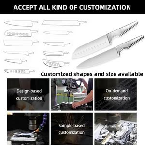 Juego de Cuchillos de Chef de Cinco Piezas, Acero Inoxidable, Coloridos, con Hojas Pulimentadas de 17.5 cm, Estilo Paja de Trigo, Color Rosa, Venta Caliente - Product Image 3